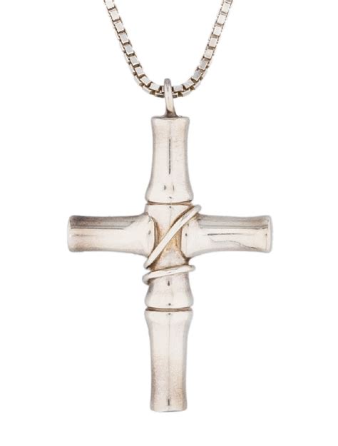 gucci bamboo necklace cross|vintage gucci chain necklace.